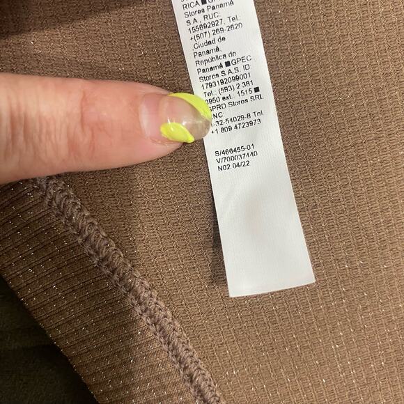 Athleta Brown Tank Metallic Knit Racerback Top Size Large - Picture 3 of 10